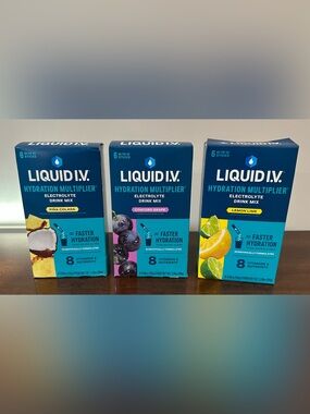 *NEW PACKETS* Liquid IV Grape Lemon Lime Pina Colada Set 3 Boxes 13 packets